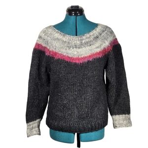 Mario Biagiotti Hand Knit Wool Blend Sweater Vintage 80s Size Small EUC